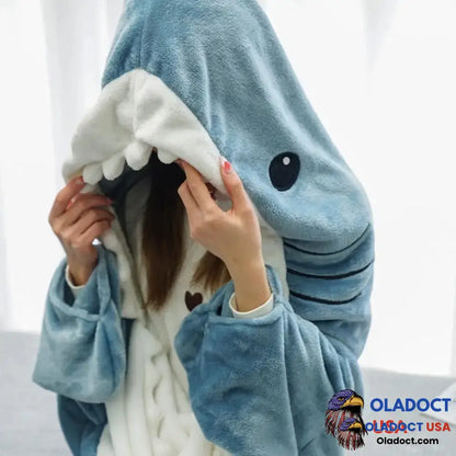 Shark Onesie Pajamas And Blanket 350-420G (Basic Version) / One Size Fits All