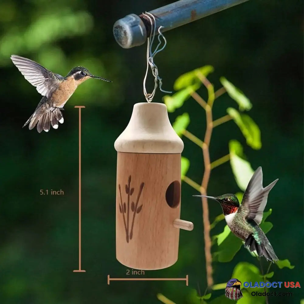 Shinemars Wooden Hummingbird House-Gift For Nature Lovers