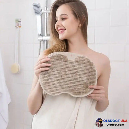 Shower Foot & Back Scrubber Massage Pad Brown