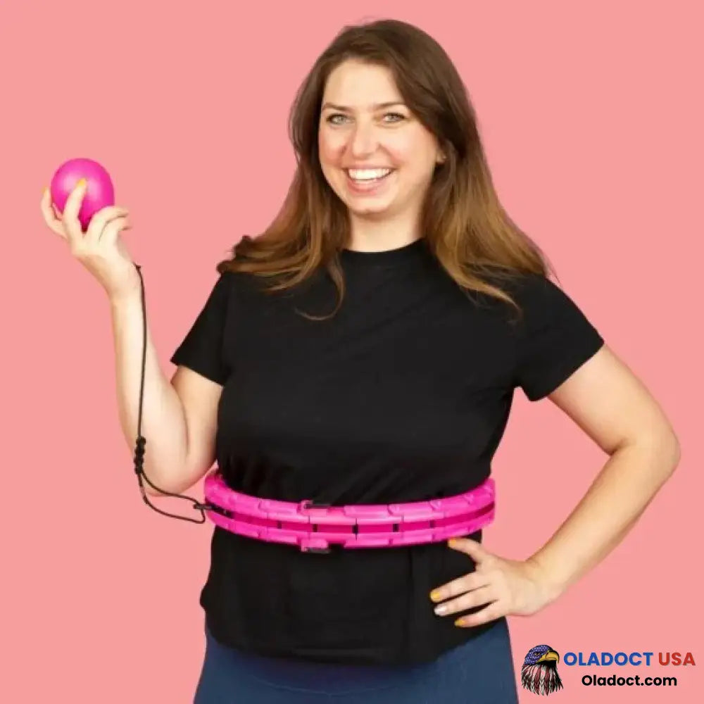 Pecofeaher – Smart Weighted Fit Hoop- Loss Fast Fat Burning Pink / Regular 24 Links (Upto 42 Inches)