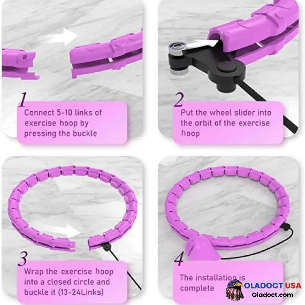 Pecofeaher – Smart Weighted Fit Hoop- Loss Fast Fat Burning Purple / Regular 24 Links (Upto 42