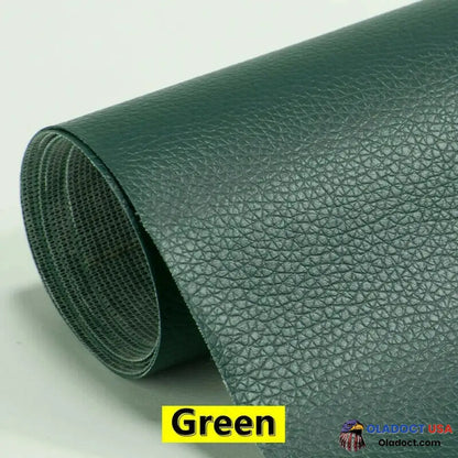 Sofarefinish Self-Adhesive Leather Refinisher Cuttable Sofa Repair 8X12In(20X30Cm) / Green