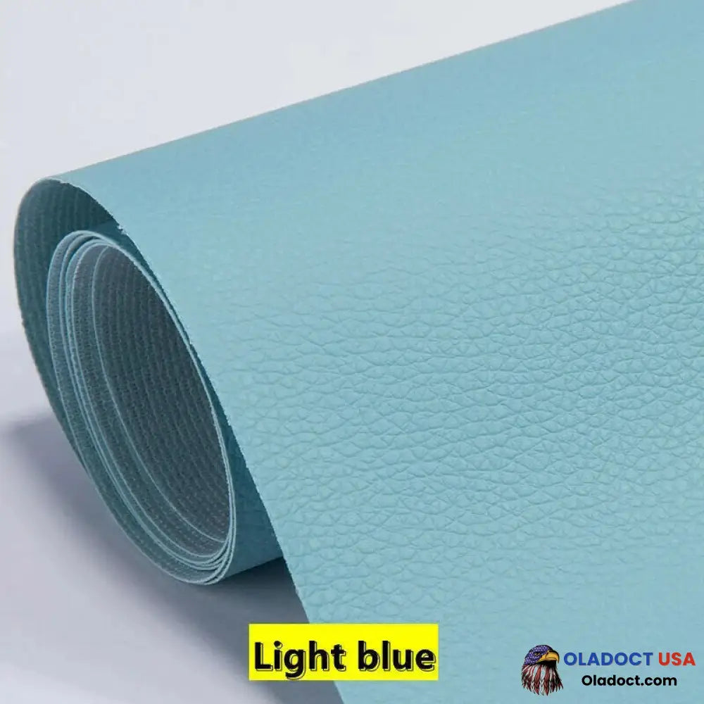 Sofarefinish Self-Adhesive Leather Refinisher Cuttable Sofa Repair 8X12In(20X30Cm) / Light Blue