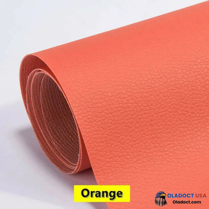 Sofarefinish Self-Adhesive Leather Refinisher Cuttable Sofa Repair 8X12In(20X30Cm) / Orange