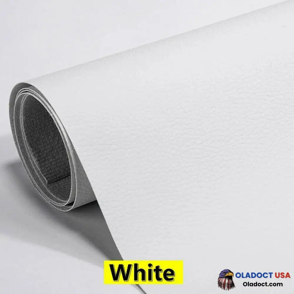 Sofarefinish Self-Adhesive Leather Refinisher Cuttable Sofa Repair 8X12In(20X30Cm) / White