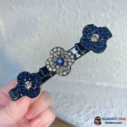 Sparkling Crystal Stone Braided Hair Clips