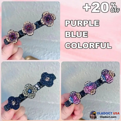 Sparkling Crystal Stone Braided Hair Clips