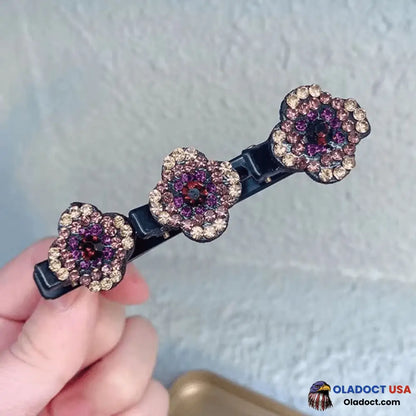 Sparkling Crystal Stone Braided Hair Clips