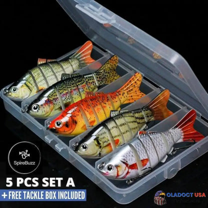 The Spirebuzz Lifelike Swimbait 5 Lures With Box - Color A