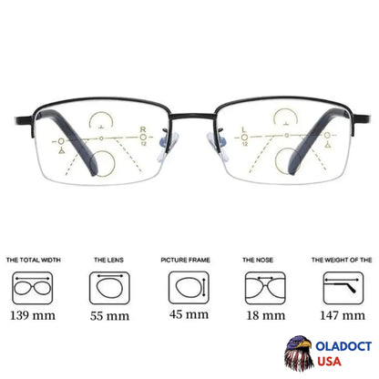 Titanium Progressive Far And Near Dual-Use Reading Glasses