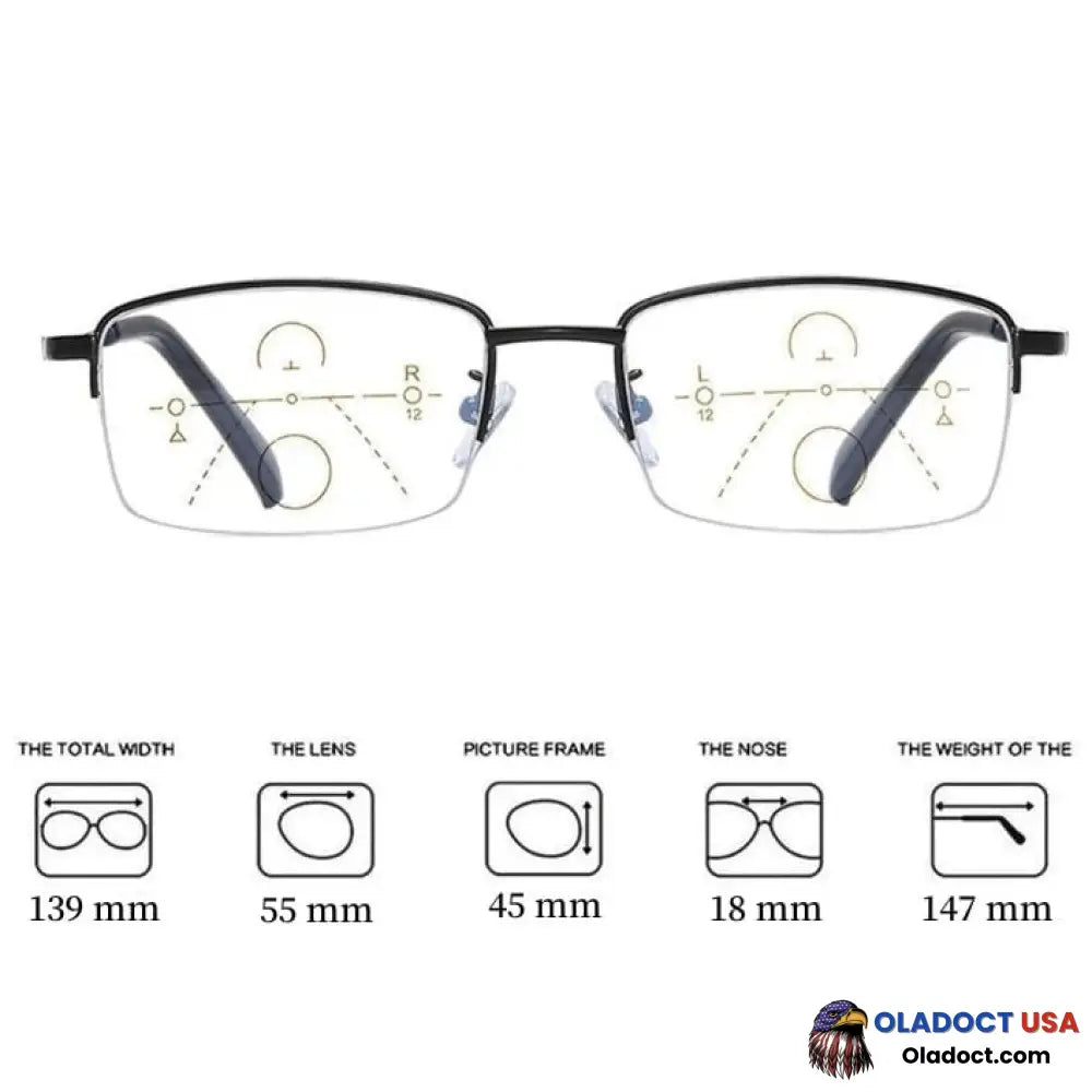 Titanium Progressive Far And Near Dual-Use Reading Glasses