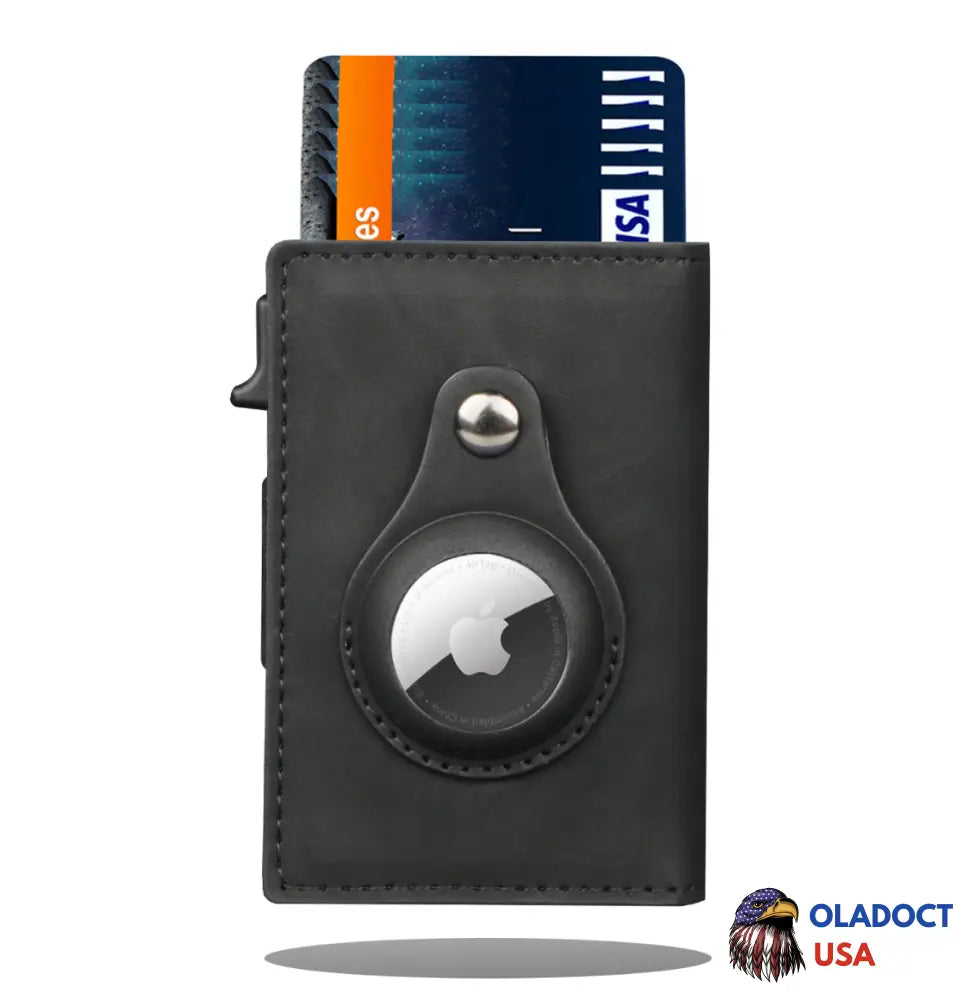 Trackable Airtag Smart Wallet Black
