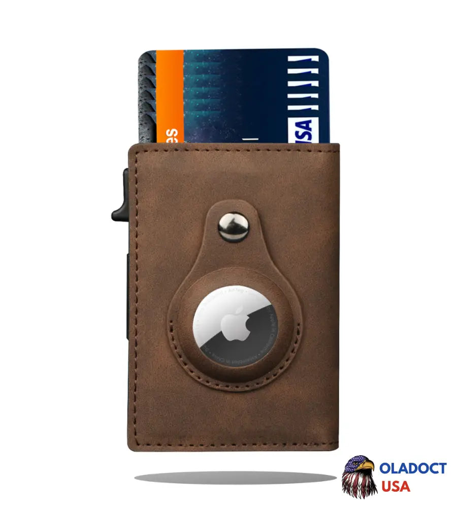 Trackable Airtag Smart Wallet Dark Brown