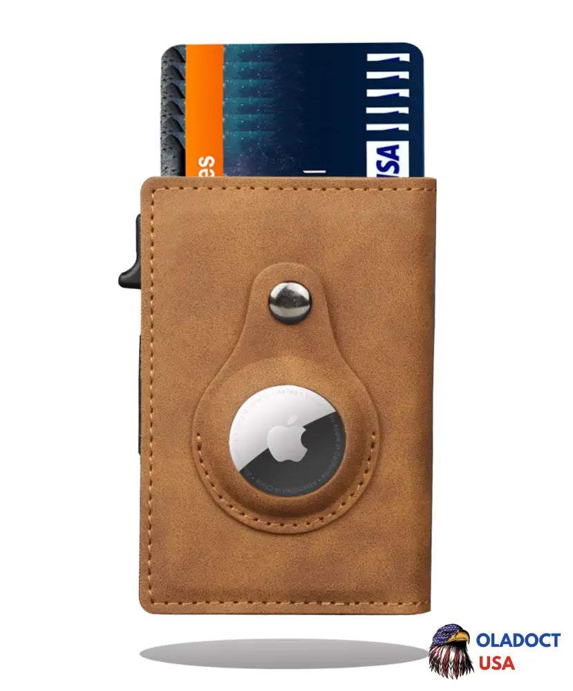 Trackable Airtag Smart Wallet Saddle Brown