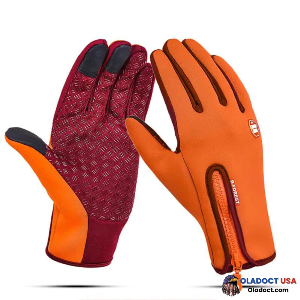 Ultimate Waterproof & Windproof Thermal Gloves Orange / S Business Industrial