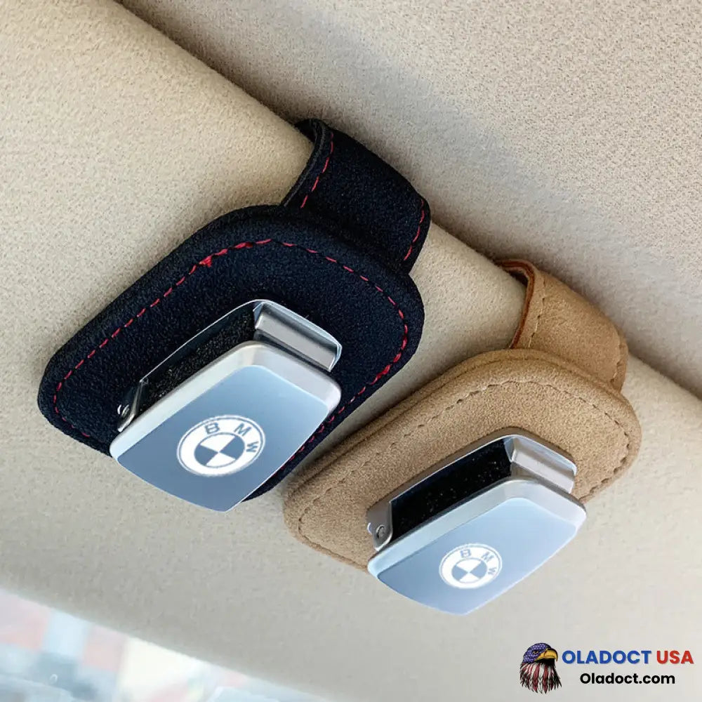 Universal Car Visor Sunglasses Holder Clipgenuine Leather Material