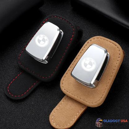 Universal Car Visor Sunglasses Holder Clipgenuine Leather Material