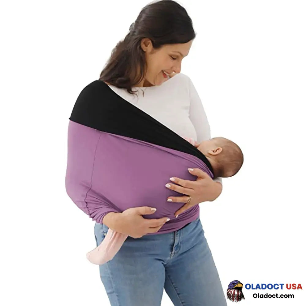 Wrap-A-Roo Baby Bonding Wrap Carrier Black & Plum / 41.5 X 70Cm