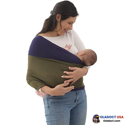 Wrap-A-Roo Baby Bonding Wrap Carrier Navy Blue/Olive / 41.5 X 70Cm